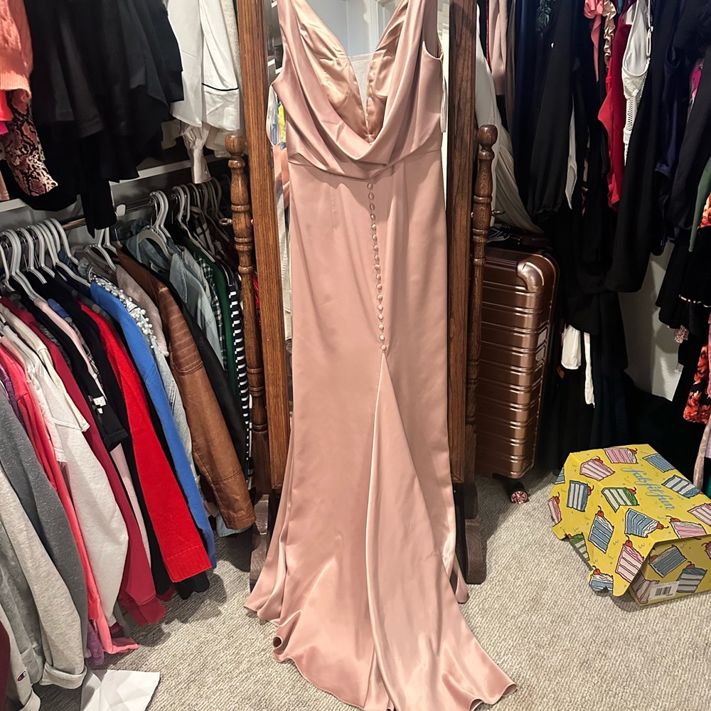 David’s Bridal Bridemaid dress Galina Signature Sand size 10